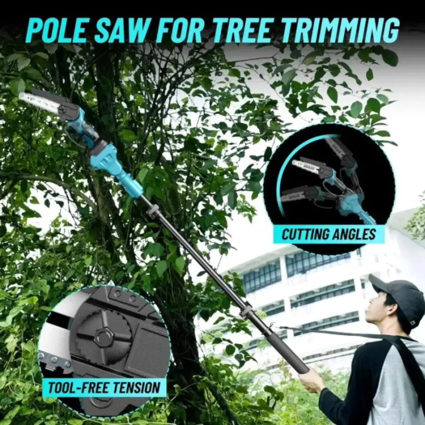 KELVICK PR1 - 2-in-1 Cordless Pole Chainsaw Pro + Free Battery & Charger