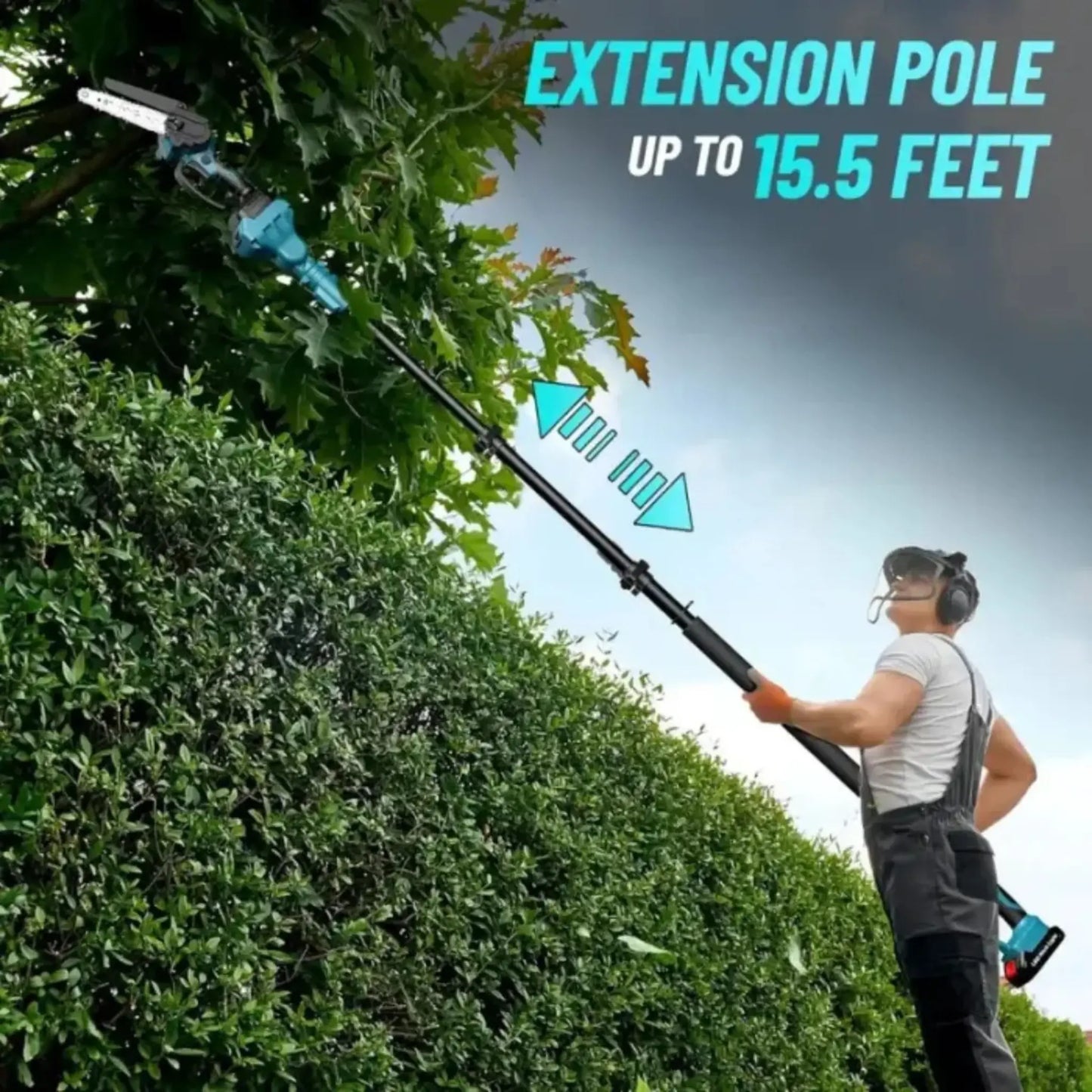 KELVICK PR1 - 2-in-1 Cordless Pole Chainsaw Pro + Free Battery & Charger