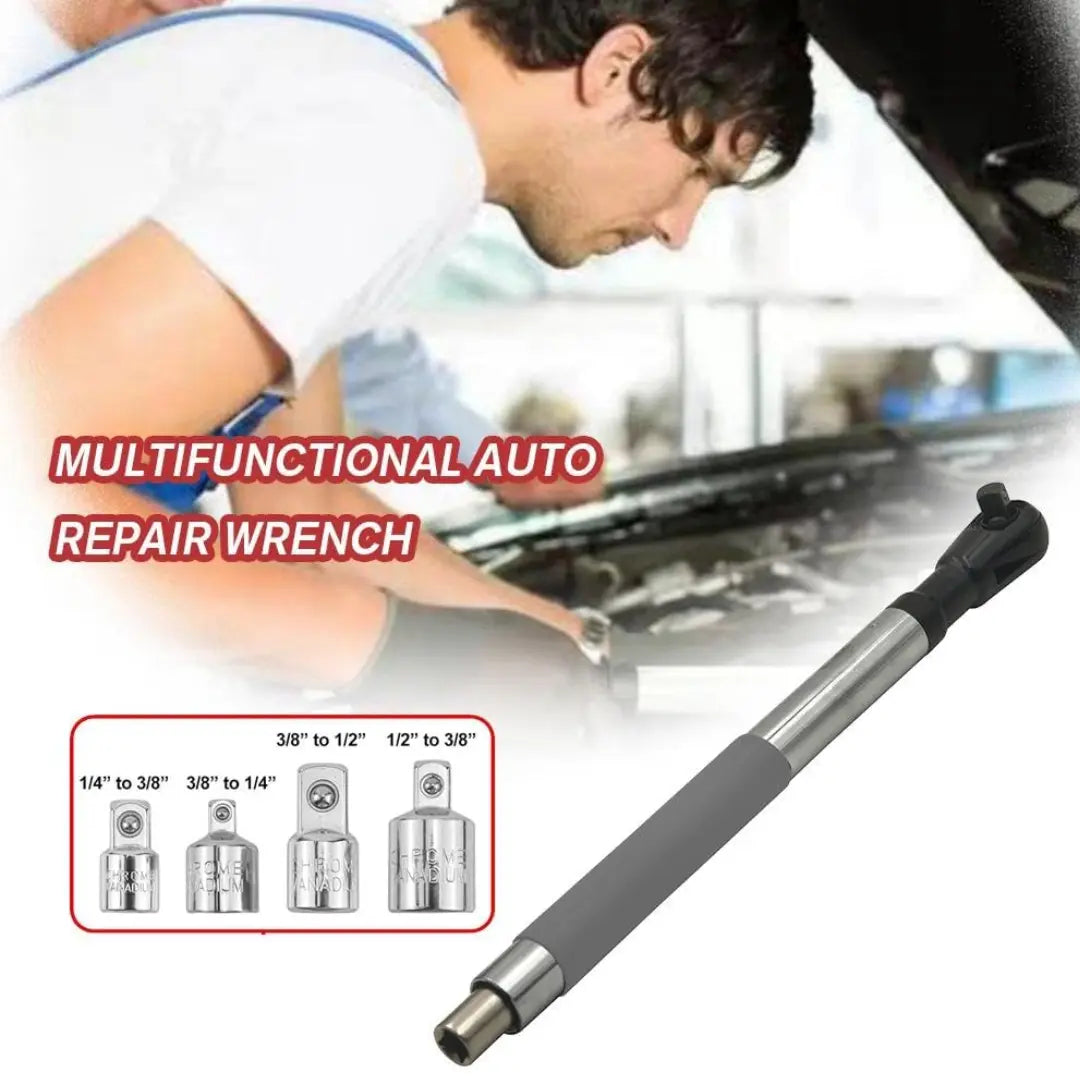 Kelvick Electric Drill Impact Extension Wrench, Electric Ratchet Adapter, Chain Wrench Extension for 1/2" Socket Sets, 4 Conversion Adapters 🔧