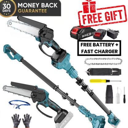 KELVICK PR1 - 2-in-1 Cordless Pole Chainsaw Pro + Free Battery & Charger