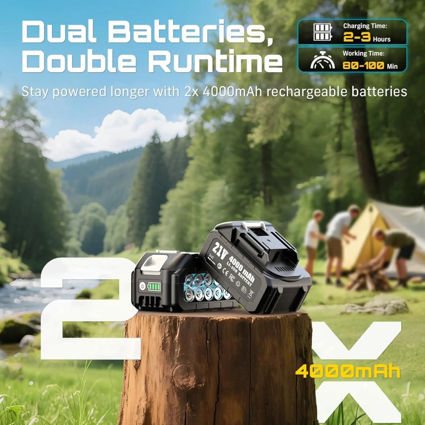 KELVICK PR1 - 2-in-1 Cordless Pole Chainsaw Pro + Free Battery & Charger