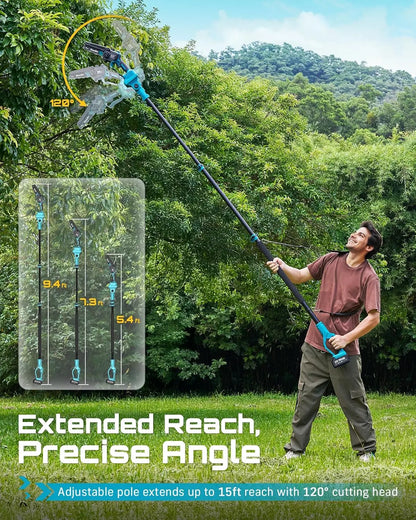 KELVICK PR1 - 2-in-1 Cordless Pole Chainsaw Pro + Free Battery & Charger